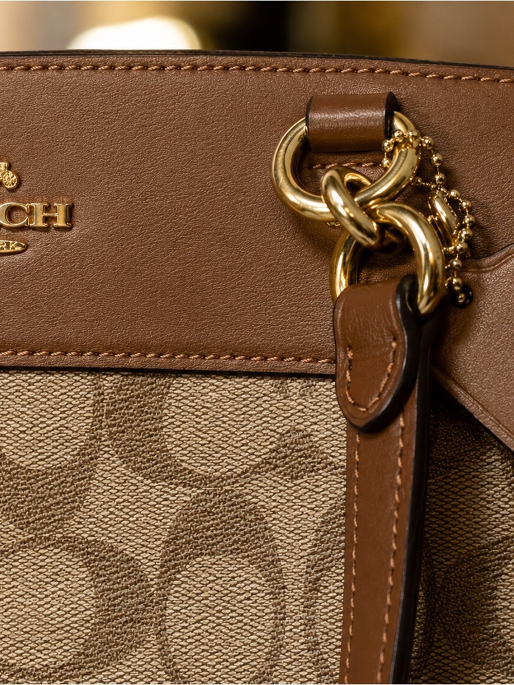 Coach Signature Canvas Satchel in Tan/Brown- Like New - Picture 3 of 9